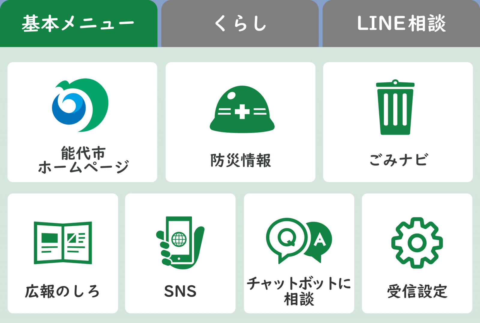 基本メニュータブ