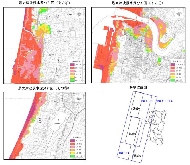 津波浸水範囲の図面