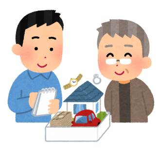 後見人と高齢者のイラスト