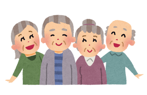 笑顔の高齢者のイラスト