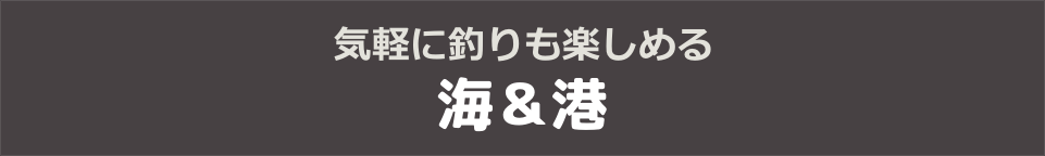 気軽に釣りも楽しめる 海＆港